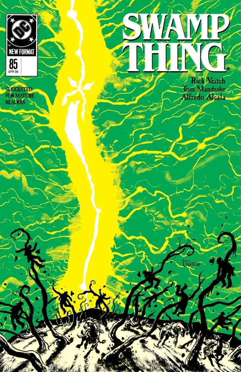 10kBeers's tweet photo. #SwampThing 84-85.
84 is one of my favorite issues of Veitch's run. Impressive considering ST isn't even in the issue. It's pregnant Abby dealing with a dying #MattCable. (Matthew the Raven foreshadowing for fans of Gaiman's Sandman.) 85 is a turd. #comics #DCComics #comicbooks https://t.co/SNIC3IPOyL