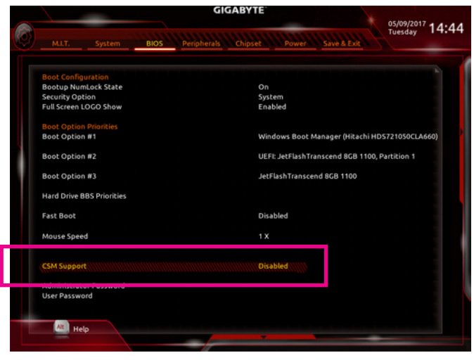 minem0s's tweet image. #Miningtip  ⚒️💡 Si quieres pasarte a #hiveOS y tu #mining rig no detecta tu unidad usb no desesperes. Desactiva en la #BIOS el modo #UEFI. En algunas placas como #Gigabyte esto es conocido como #CSM, Compatibility Support Module. Actívalo. Recuerda desactivar también Fastboot.