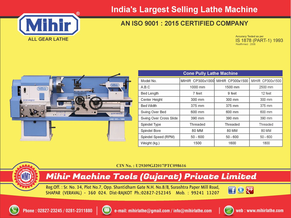 Mihir_Lathe_'s tweet photo. Get 100% Best Quality Lathe Machine at Mihir Lathe Machine.

https://t.co/zvys9J0wfU

#Lathe #Machine #LatheMachine #LatheMachineManufacturer #LatheMachineProduction #LatheMachineInRajkot #LatheMachineInIndia #MihirLatheMachine #BigSale #SaleOnLatheMachine https://t.co/9bGh5f9In4
