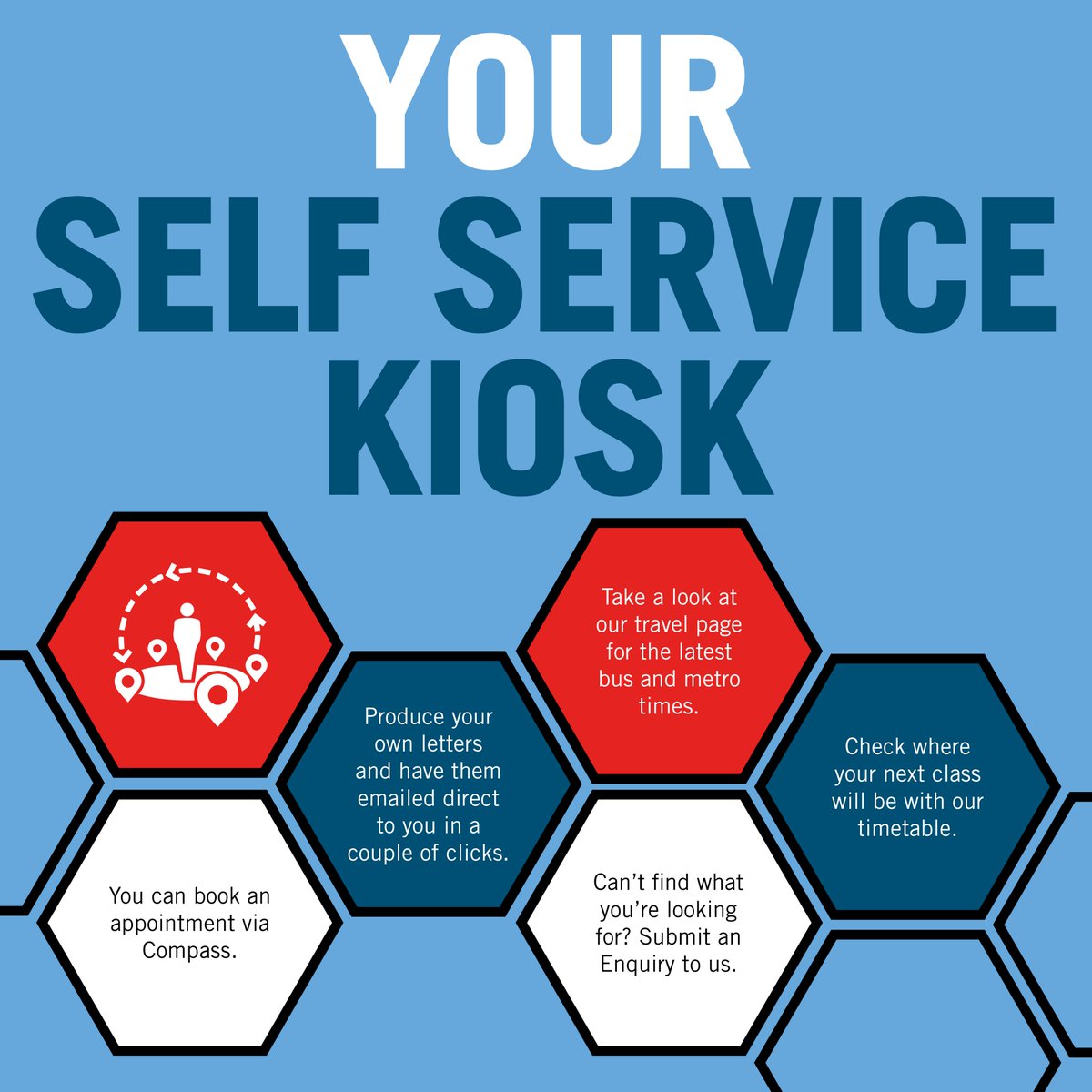 GatewayUoS's tweet image. Here at The Gateway we are launching our new self-service kiosk at the enquiries desk based in the Prospect Building, Sir Tom Cowie Campus. Lovingly named ‘Kiosk Ken’ he will be available for students from Monday (28 January) #gatewayuos