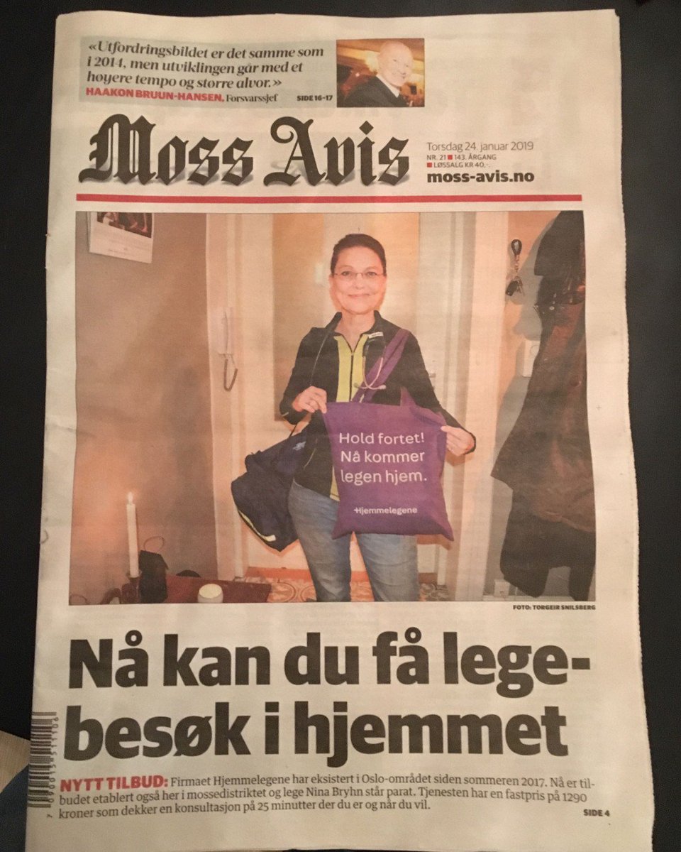 Tusen takk for flott omtale og forside Moss Avis! Vi gleder oss til å se deg hjelpe mange pasienter i Mossedistriktet fremover Nina 😁🎉👩‍⚕️
