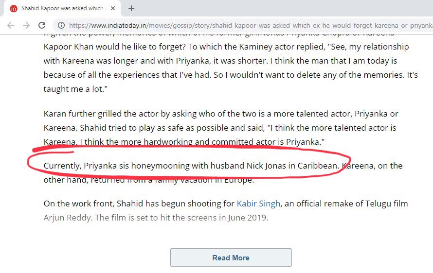Can you please explain this <a href="/IndiaToday/">IndiaToday</a>?
It is highly irresponsible of you to write this <a href="/priyankachopra/">PRIYANKA</a> <a href="/nickjonas/">Nick Jonas</a>