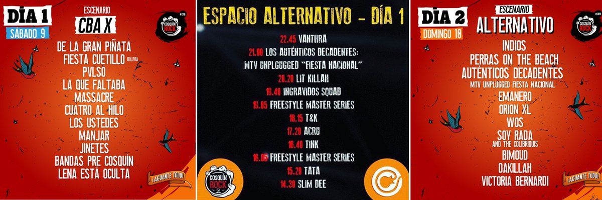 El clásico festival de las sierras, Cosquin Rock, llega una vez más a Santa María de Punilla los días 9 y 10 de febrero para otro encuentro rockero con bandas de todo el país 🤘🎶🏔

¡Estaremos haciéndole el aguante a <a href="/PvlsoRock/">PVLSO</a>, <a href="/VanthraOficial/">Vanthra</a> e <a href="/IndiosOficial/">INDIOS</a>!  👇

#CR19