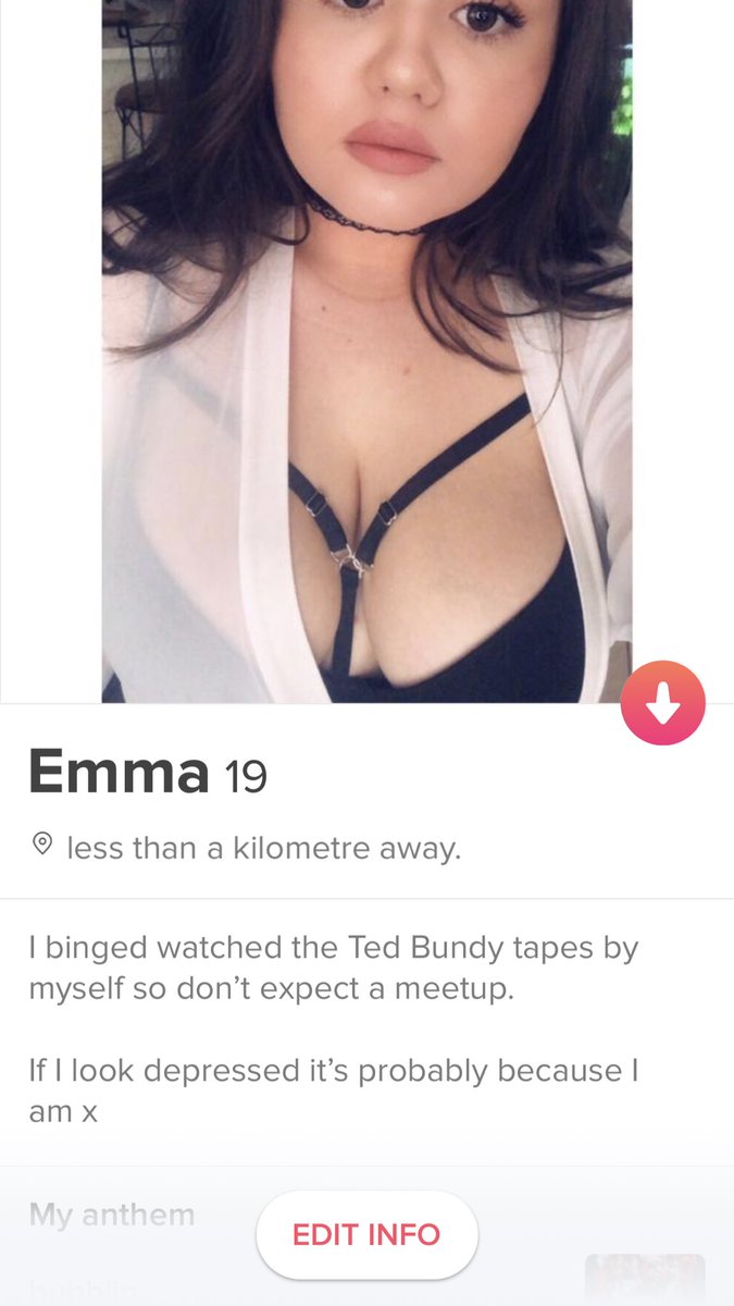 emma on X: casually changes tinder bio after watching the ted bundy tapes   / X