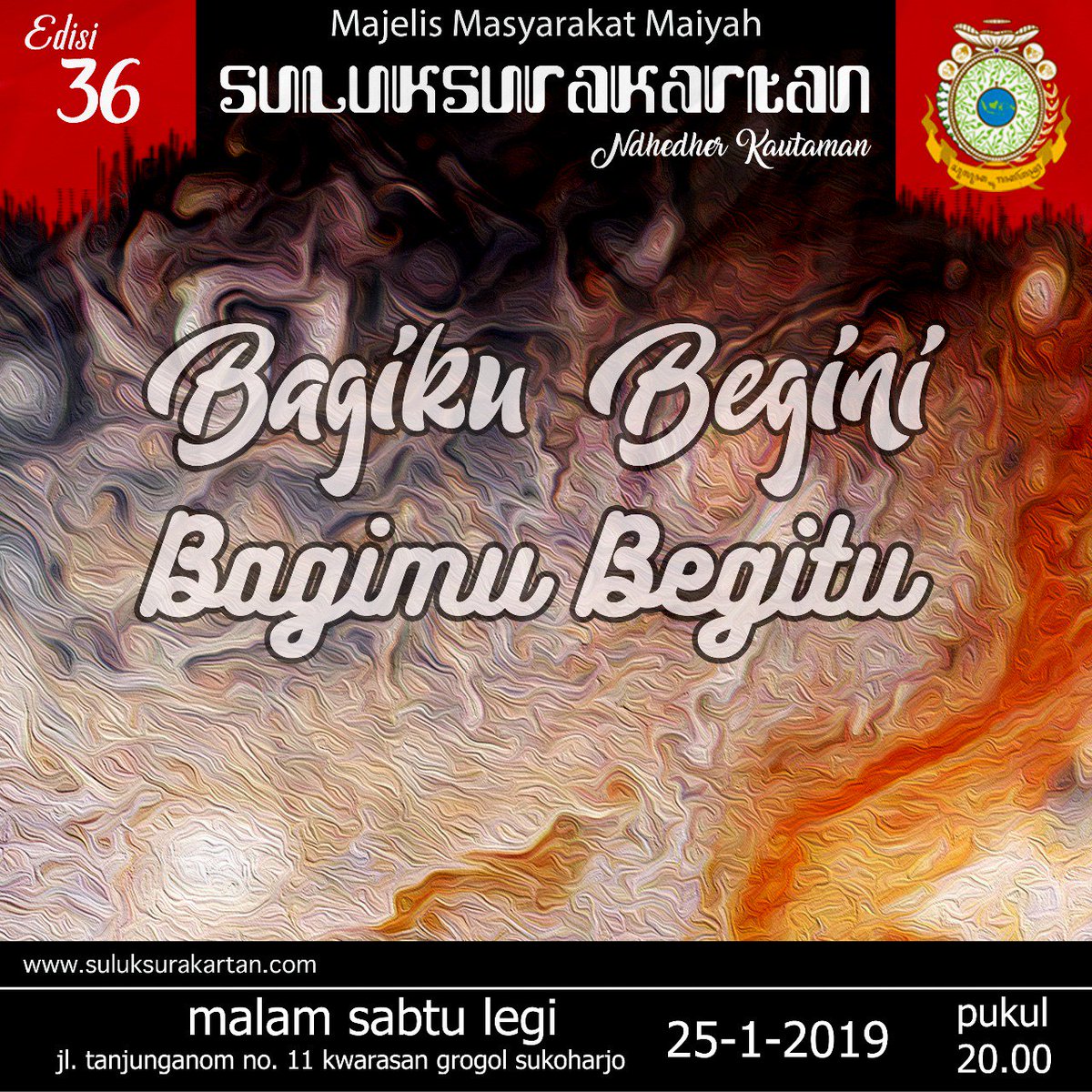 suluksurakartan's tweet photo. #Mukadimah
Bagiku Begini, Bagimu Begitu
https://t.co/RCnxYCmvgH
#SSJan #SS36 https://t.co/DW9AF1LnTU