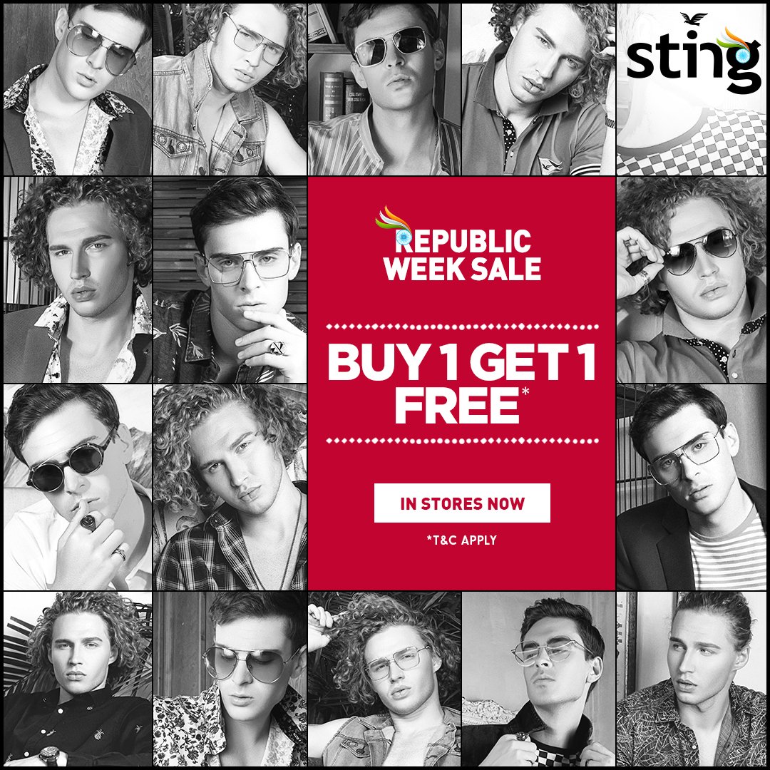 StingClothing's tweet photo. Get gussied up for the Republic Week Sale!!! Buy 1 Get 1 Free and Many more Offers. Available In-stores. #republicweeksale #republicoffer #republicsale #stingoffer #bestylishlyyoung https://t.co/aJ7bnzJotp