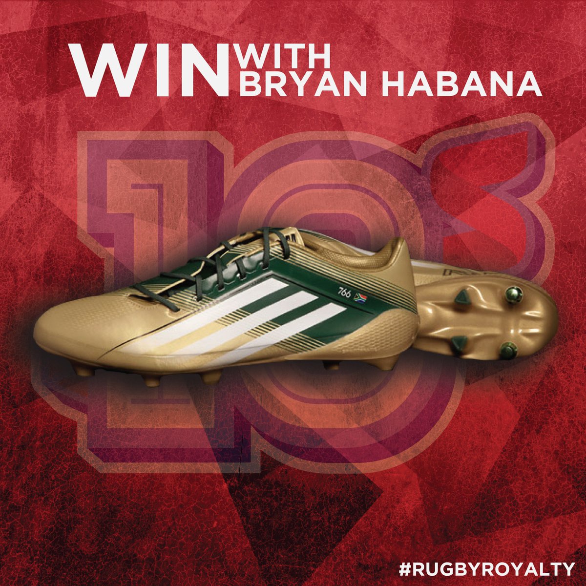 Win a pair of signed adidas replica boots which were worn by <a href="/BryanHabana/">Bryan Habana</a> on his 100th <a href="/Springboks/">Springboks</a> test. Bryan will also be wearing the boots over the weekend at the CT10s

To WIn:

1) FOLLOW the Cape Town 10s Page
2) RETWEET this post
3) TAG 3 of your mates

#iam10s #capetown10s