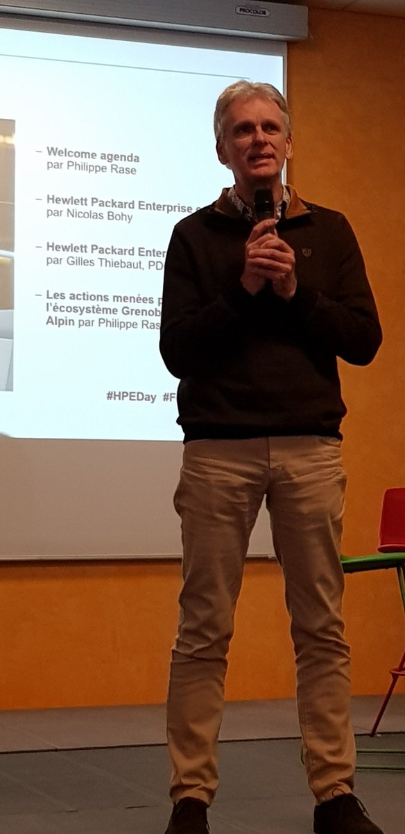 StephCapiez's tweet image. Presentation du #HPEDay chez @HPE_FR #Grenoble : #HPE et son engagement dans l&apos;écosystème. #festivaltransfo #AI, #IA, #IntelligentEdge, #EdgeComputing, @gillesthiebaut