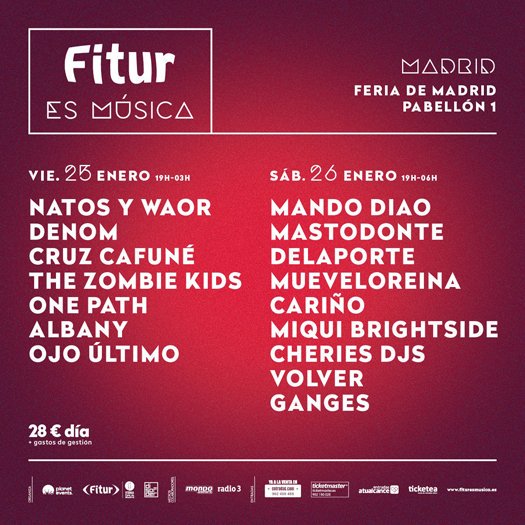 ¿Te apetece un concierto de música urbana y alternativa?... 🎤 🎶 Esta tarde puedes disfrutarlo en: «Fitur es música» <a href="/fituresmusica/">Fitur es música</a> en Ifema @feriademadrid 👉 bit.ly/2QOVWkC
#Fitur2019