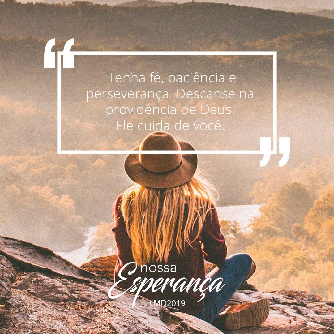 #MD2019| Alguma vez você já perdeu o sono, o apetite, a paciência ou talvez a fé por causa de algum problema aparentemente sem solução? Em momentos assim não se esqueça de que Deus é especialista em preparar soluções antes mesmo que os problemas surjam. Confie! #NossaEsperança