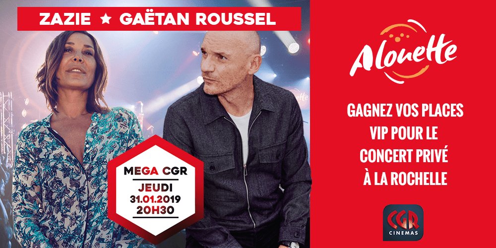 AlouetteRadio's tweet photo. 🎁 CONCOURS 🎁
Alouette vous offre vos places VIP pour le Concert Privé avec @Zazieonline et Gaëtan Roussel !
▶️ Follow + envoyez-nous par message le mot clé "VIP" avec vos coordonnées
📆 Vous avez jusqu’au mardi (29/01 10h) pour participer
#AlouetteRadio #Zazie #GaëtanRoussel https://t.co/9EcqksV5jC