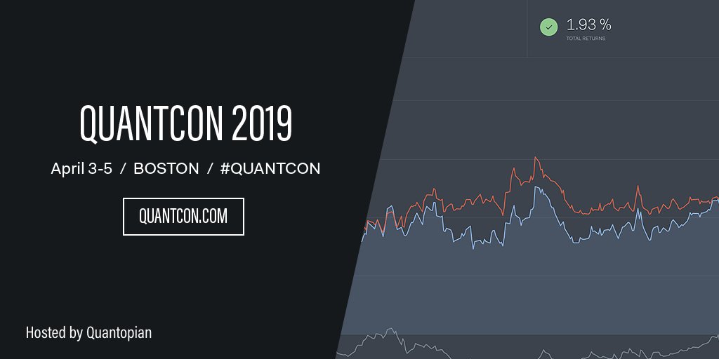 quantopian's tweet image. Registration for our #QuantCon 2019 livestream is now open. Sign up today for free: quantcon.com