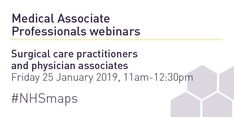 NHSEmployers's tweet photo. Register for our webinar at 11am today exploring the medical associate professional roles of #PhysicianAssociates and surgical care practitioners, and learn how they can benefit your medical workforce.

Learn more: https://t.co/gLdwibY8cY

#NHSmaps https://t.co/YEvyWR0Js8
