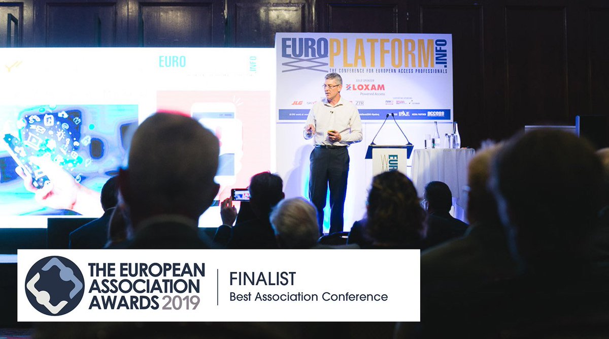 IPAForg's tweet photo. Fantastic news, we have been shortlisted in the #EAA19 European Association Awards! #Europlatform for 'Best Association Conference' and the IPAF rental market reports (which also won a bronze last year), for 'Best Provision of Industry Information and Intelligence'. https://t.co/R3u0NfSMmT