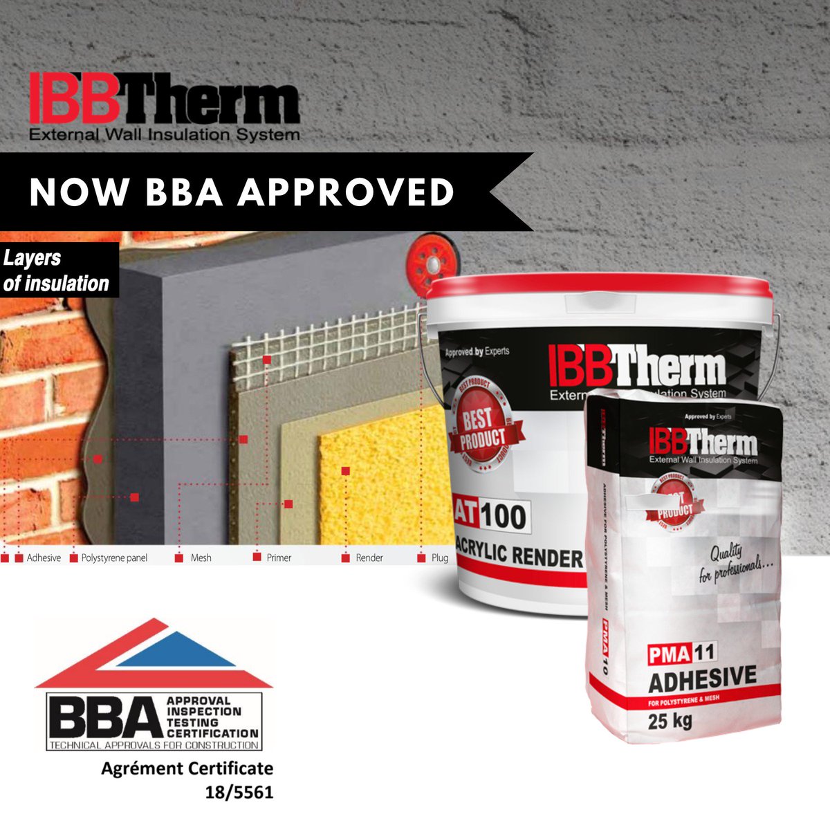 IBBMerchants's tweet photo. Thanks to the quality of our products, the BBA has certified entire IBB Therm System. We are proud to say we are the one of few company that has this prestigious certificate to give you peace of mind and reassurance that you are in the best hands when purchasing the IBB Therm. https://t.co/1V6K6dDZnU