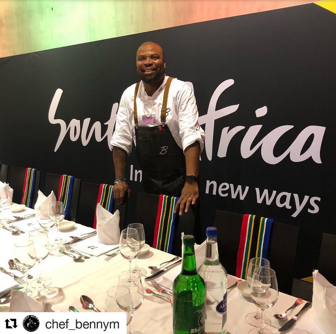 AfricanStar08's tweet photo. The talented @chef_bennym
Prepared an amazing meal for a dinner in Davos, Switzerland hosted by @brandsouthafrica.
#ASCClients
#Repost @chef_bennym https://t.co/X1GsRfdWnD