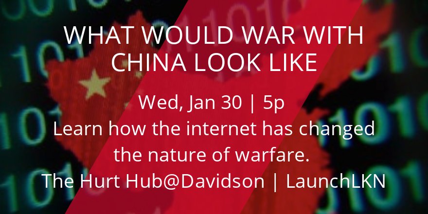 CorvidCyber's tweet image. Wed, Jan 30 at 5p. Don&apos;t miss this #launchlkn  #infinitepossbilities convo about how war with China could affect you even if you&apos;re thousands of miles away from the fight. Sponsored by #jackrabbittech. Our own Pete Seeber is a speaker!

bit.ly/2FLRCS3 by @eventbrite