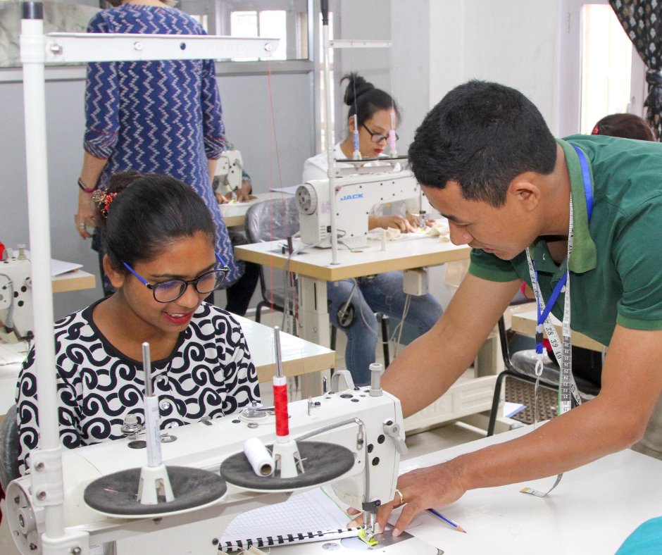 PurnaaNepal's tweet photo. Training and upskilling is essential to how we function as a business. Whenever an opportunity presents itself to learn, we take hold of it to ensure we’re constantly producing the highest quality garments. https://t.co/GT5ZVKawrJ