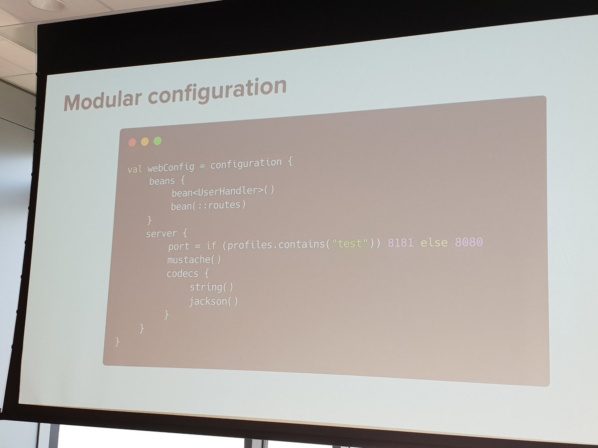 nicolas_frankel's tweet image. @sdeleuze shows how #Kotlin DSL in #SpringFu becomes more modular at #SnowCamp 🤩🤩🤩