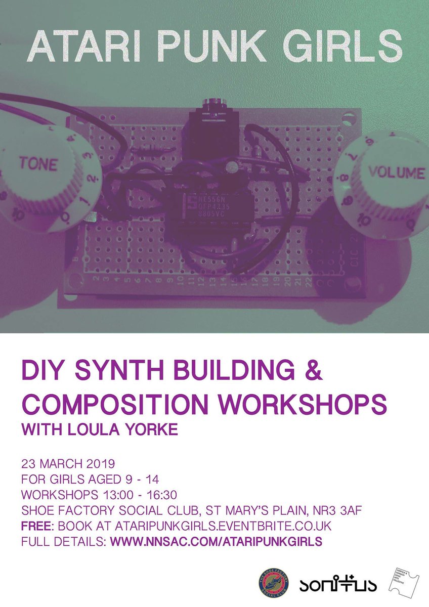 We’re hosting this FREE workshop for girls aged 9-14...DIY Synth building a composition, plus evening performance! <a href="/NNSAC2/">nnsac</a> #Norwich #MusicEd