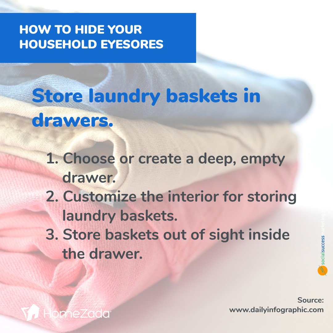 HomeZada's tweet image. Where do you hide your laundry baskets?

#organizing #declutter