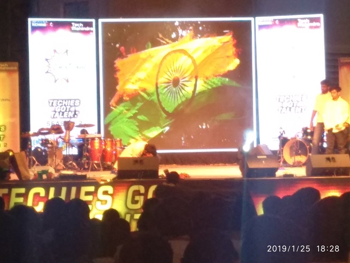 Shanmugasundarz's tweet photo. Electrifying performance by @JoshHyderabad #JoshHyd #TechMGotTalent Session 2 #ekatvam2019 pre-bash the stage is on fire!!

Counting days for the @tech_mahindra annual family event #Ekatvam2019 

@vrindapisharody @iamnkarthik @babu_drop @ Palanivel Subramanian

#TechMPoweringYou https://t.co/mquMcoPRD6