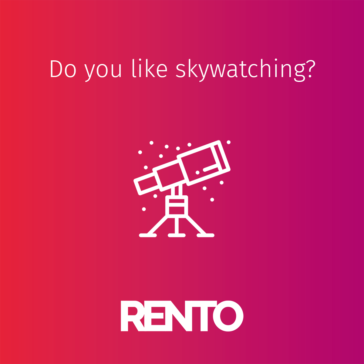 🌠🌠Make sure to book yourself a telescope for the upcoming shooting star shower!

👉 rento-app.io