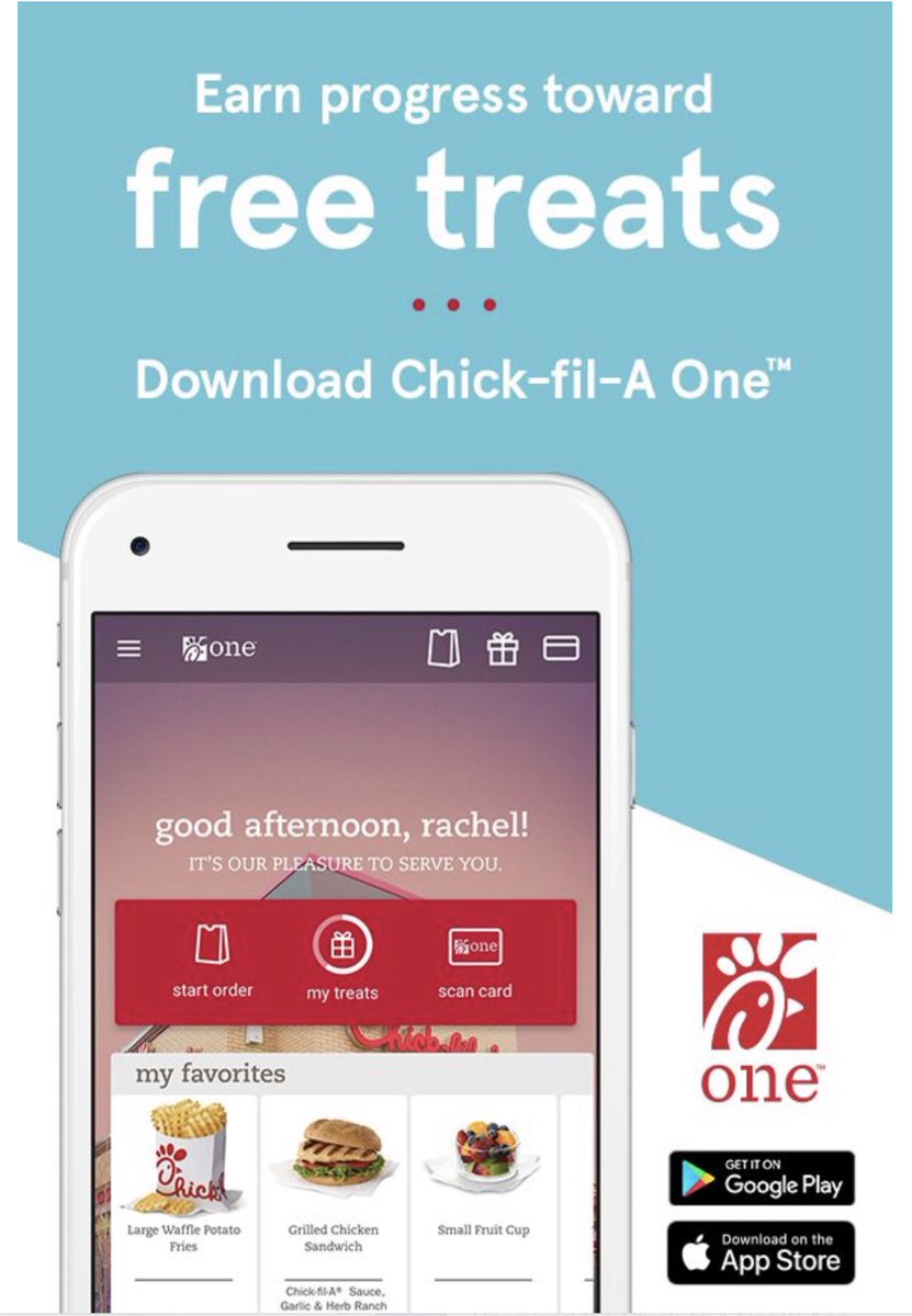 CFALakeParkGa's tweet photo. Who doesn’t want FREE Chick-fil-A Treats? Download App, SCAN every order and EARN Points for #FREE treats added straight to your App!! 👏👏👏😁
Happy #FriYAY with #CFAONEAPP #ChickfilALakePark https://t.co/k3ooxb8CQC