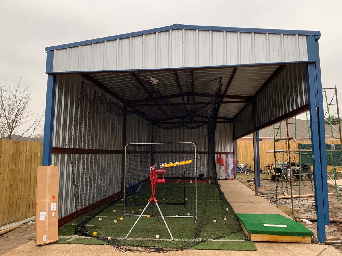 MemphisNet's tweet image. Our customer Jason T shared with us his backyard baseball complex, under construction. We love it! How are you using your Memphis Net &amp;amp; Twine gear? #memphisnetandtwine #baseball #battingpractice #battingcage #backyardbaseball