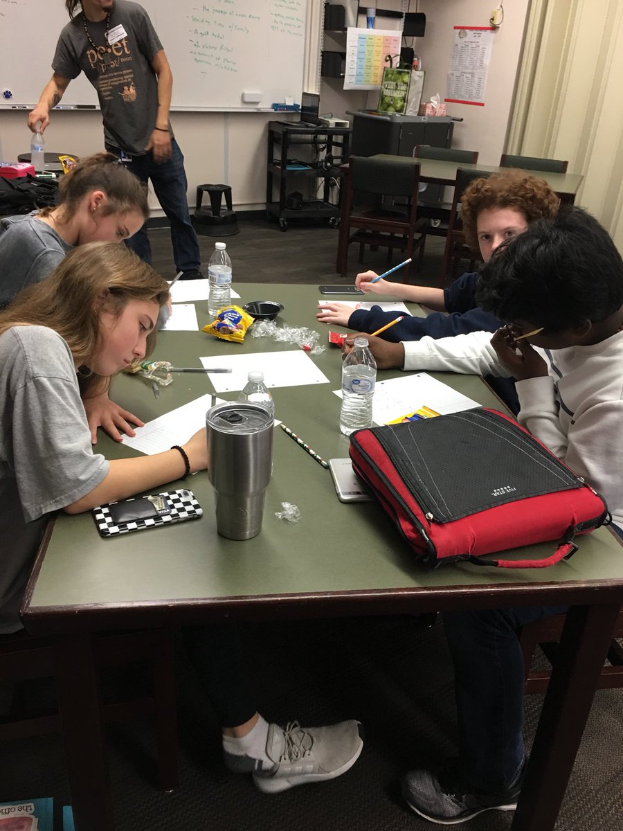 WilsonMSLibrary's tweet image. Poetry Club kicked off this week with guest poet, Dennis Amadeus! Wonderful creativity and expression from our @WWMSBulldogs poets. Next meeting is 2/13. Not too late to join us! See Ms. Sanchez if you’re interested in joining.  #hubofschool
