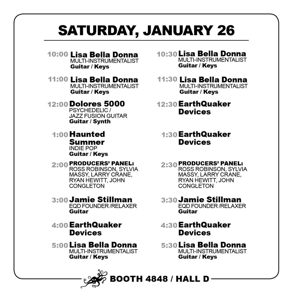 EarthQuakerDev's tweet photo. Hop onto the EarthQuaker Devices lily-pad and make sure to bring a friend, because we have great artists and producers who are all ribbetted up to show you some sweet sh*t! Hall D Booth 4848

RSVP and learn more: https://t.co/pCzezMK9Od

#NAMM2019 #EQDatNAMM https://t.co/bmdd1S9IJP