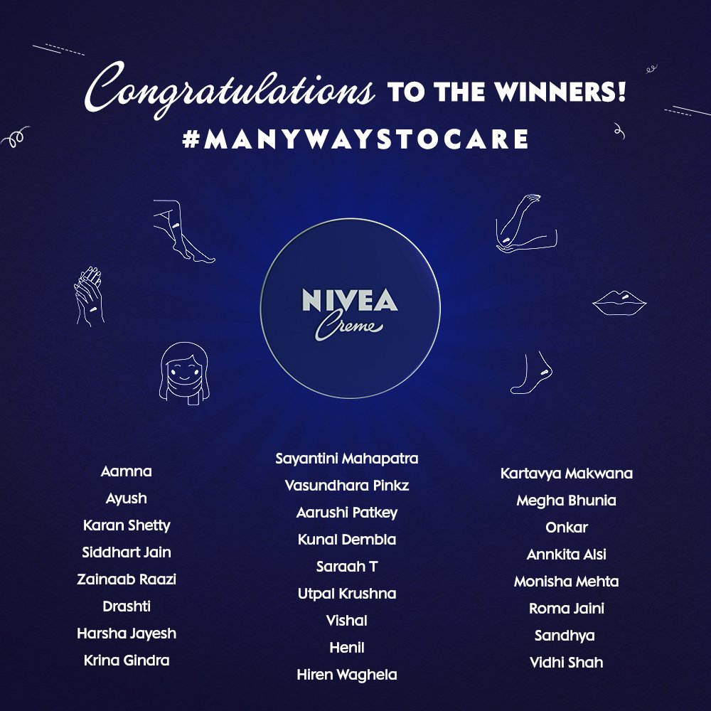 Resistent Naar boven Van streek NIVEA on Twitter: "Thank you for sharing your responses and telling us your  unique uses of NIVEA Creme. Congratulations to the winners of the  #ManyWaysToCare contest! DM us your Contact number and