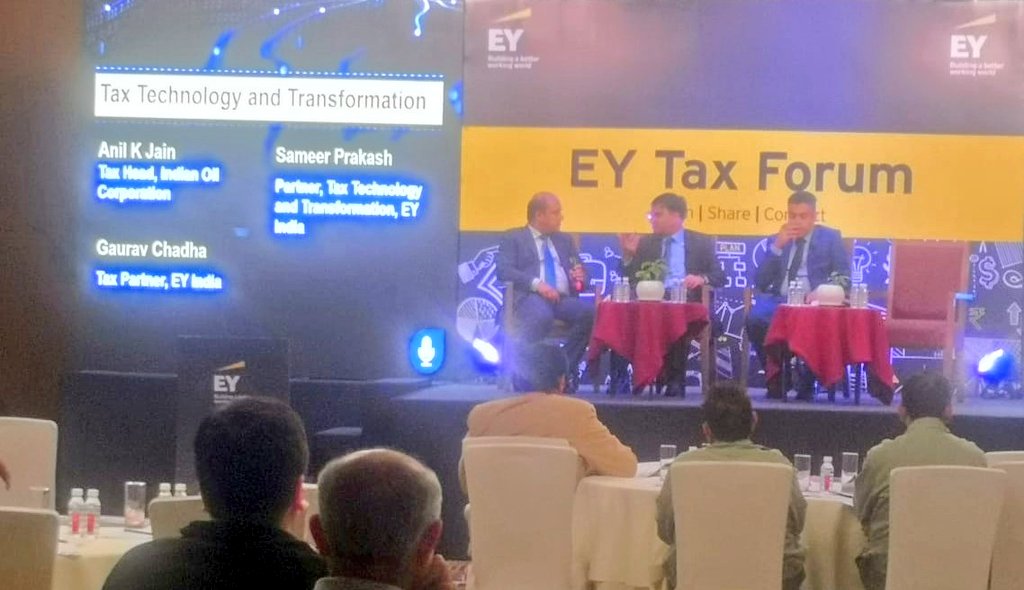 EY_India's tweet image. #Technology can take out &apos;unskilled work&apos; from skilled workers so that they can focus on tasks that add value: Anil Jain, Tax Head, @IndianOilcl at #EYTaxForum held in New Delhi today @IndianOil_Delhi  #EYDigitalTax #futureofwork