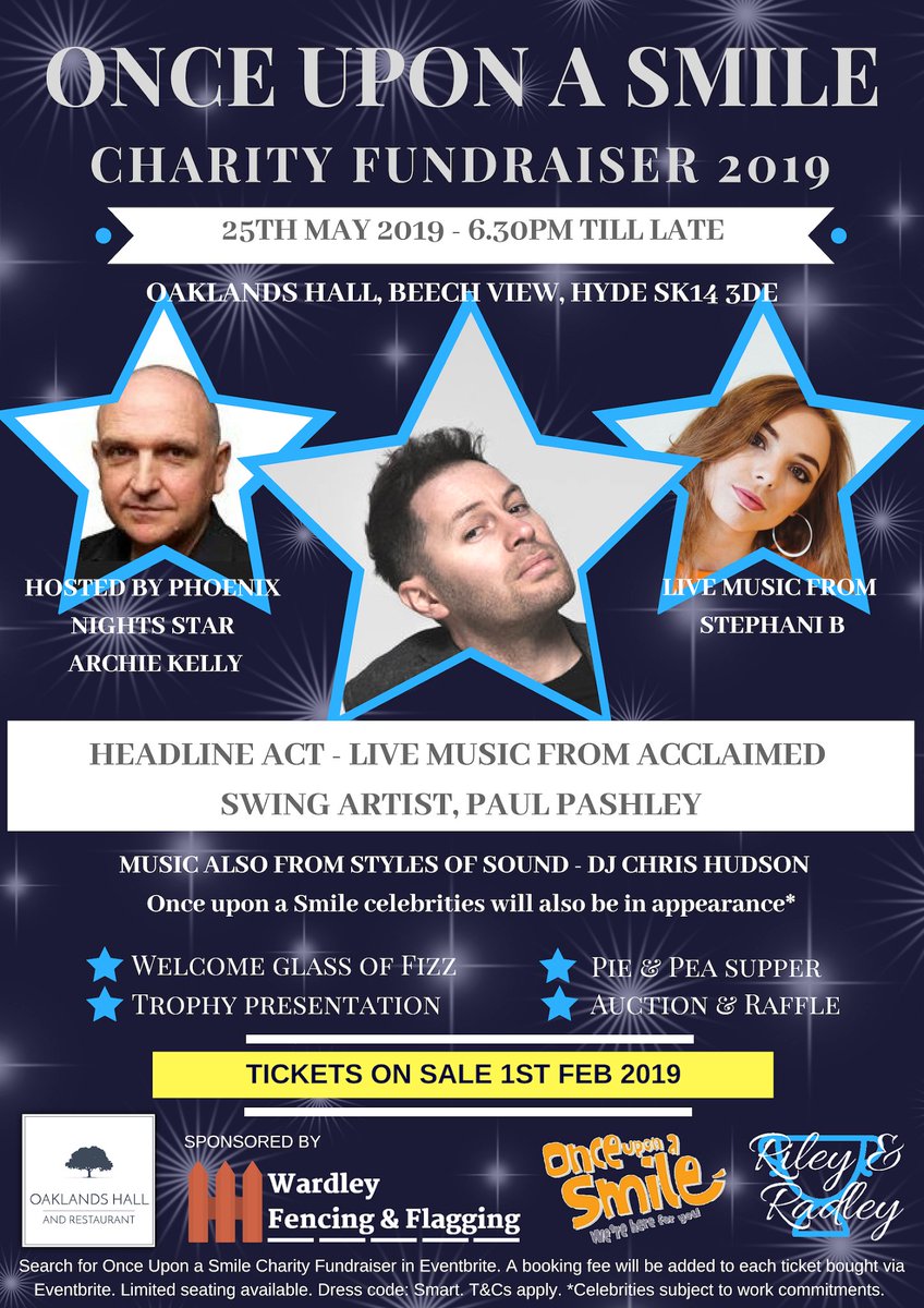 1 Week to go until After Party tickets go on sale.  Don't miss out on an amazing evening 🎙🎶⚽️🤗
<a href="/MrPaulPashley/">Paul Pashley</a>  <a href="/archiekelly/">archie kelly</a> <a href="/StephaniBmusic/">Stephani B</a> <a href="/Sidley_OUAS/">Once Upon a Smile</a> <a href="/Oaklands_Hall/">Oaklands Hall, Hyde</a>