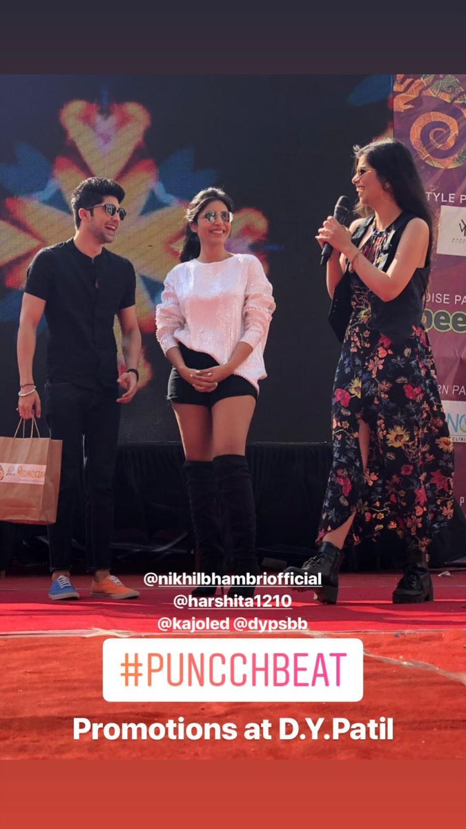 Puncch Beat team at D.Y Patil 🙌
<a href="/HarshitaGaur12/">Harshita Shekhar Gaur</a> hotness overloaded!! 😍😍🔥🔥💯

#PuncchBeat streaming on 14th February 2019 
Teaser link:- youtu.be/O5QhogkppMI

#PuncchBeatPromotions #HarshitaGaur #Dinky #Divyanka
 <a href="/altbalaji/">AlT balaji</a> 's Instagram story!! 
<a href="/lostboy54/">Lost£Boy</a>