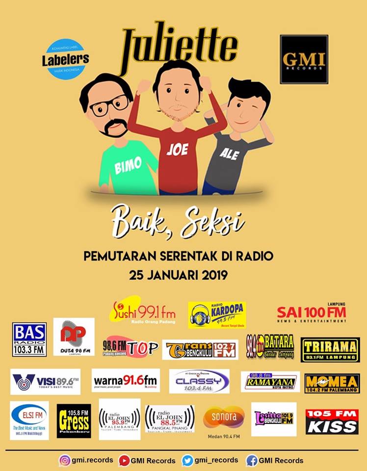 Hallo sahabat BATARA, mau rikuest lagu - lagu dari juliette band
ada yang terbaru ni dari juliette band.

               "Baik , Sexy"

instagram : <a href="/juliette/">Juliette</a>.band
twitter : @jliette_band