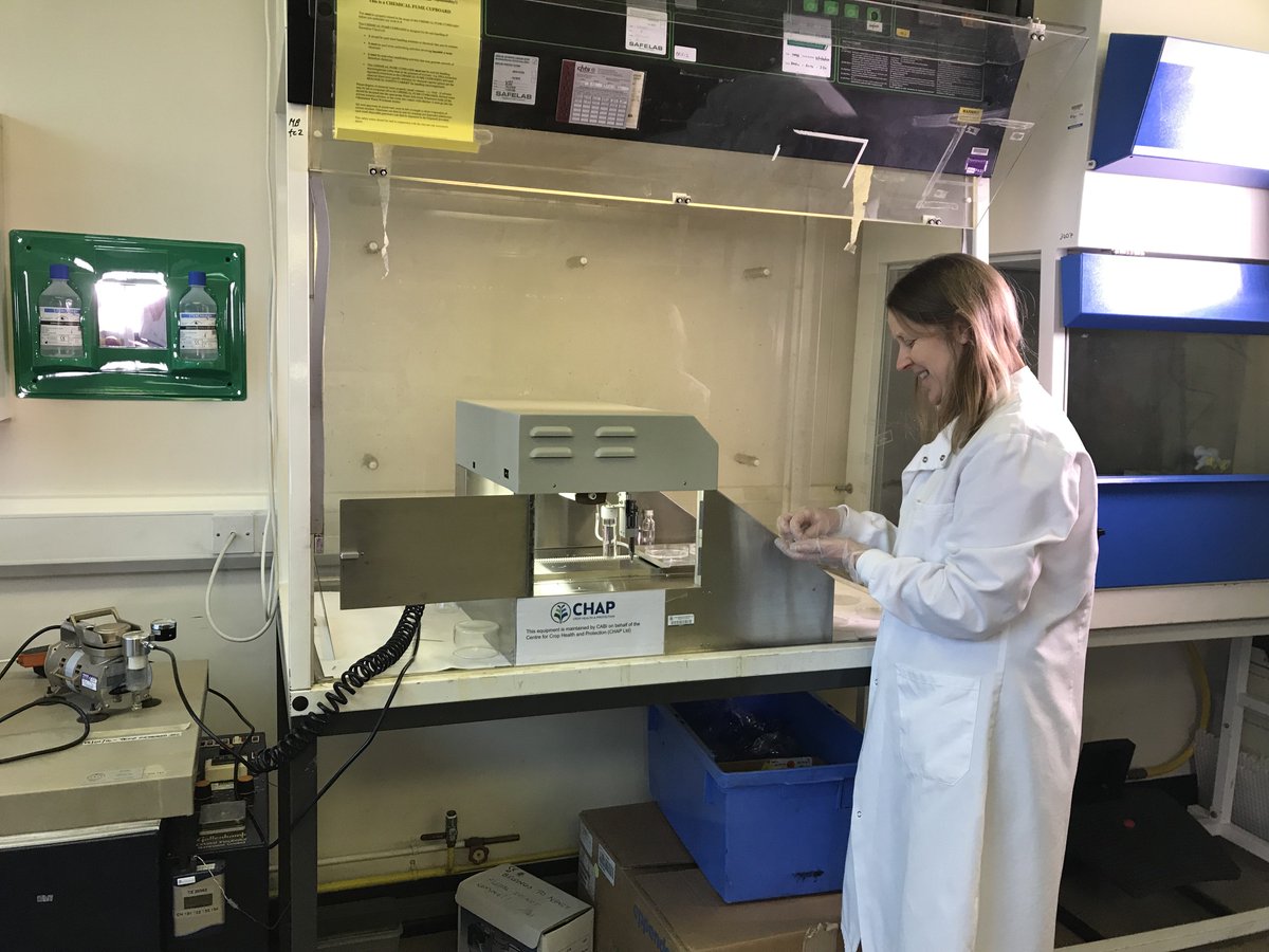 Crop Health & Protection - CHAP (@chapagritech) on Twitter photo Dr Belinda Luke from <a href="/CABI_Plantwise/">CABI PlantwisePlus</a> uses the CHAP sprayer to test the effectiveness of a promising new biopesticide to tackle aphids and cabbage stem flea beetles. Will know more when the season starts as to how successful it is. Dr Belinda Luke from <a href="/CABI_Plantwise/">CABI PlantwisePlus</a> uses the CHAP sprayer to test the effectiveness of a promising new biopesticide to tackle aphids and cabbage stem flea beetles. Will know more when the season starts as to how successful it is.