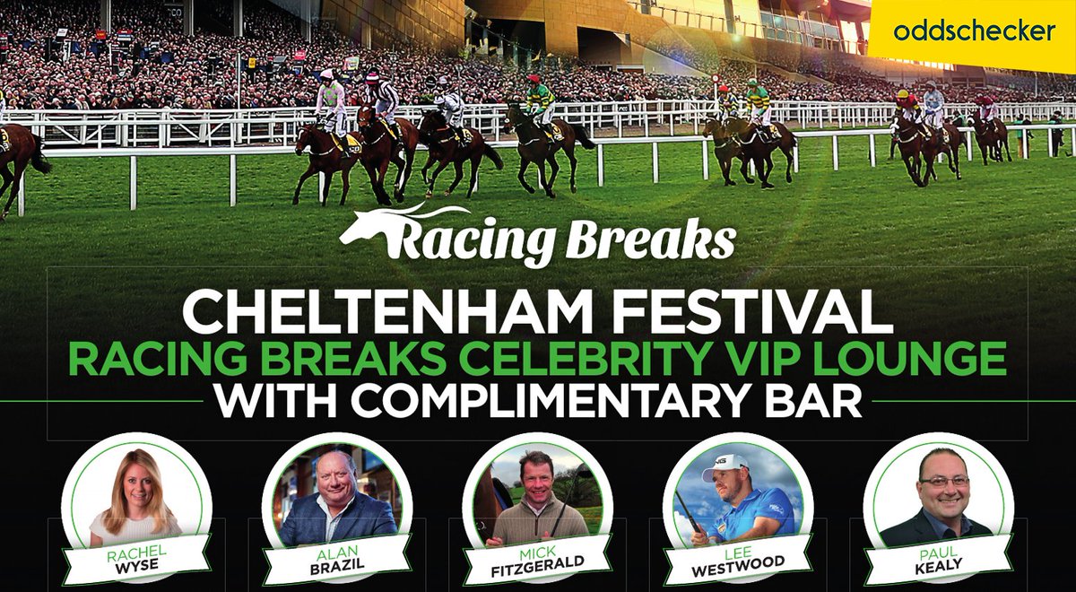 🚨 WIN 2x VIP tickets to Cheltenham 🚨

🍻🍾 FREE BAR ALL DAY 🍻🍾

Join the celebs in the Racing Breaks Lounge 🐴🥂 #CheltenhamFestival 

To enter: 
🔁 Retweet
✅ Follow @Oddschecker 
✅ Follow <a href="/RacingBreaks/">RacingBreaks.com</a>