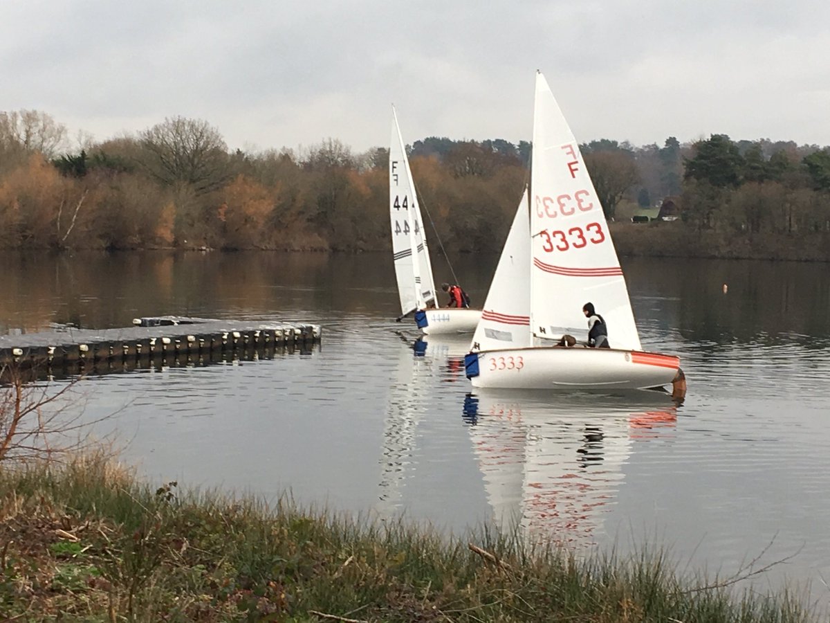 Loosening up for the Wessex Winter Warmer. Not much wind, but some excellent roll tacks in evidence!