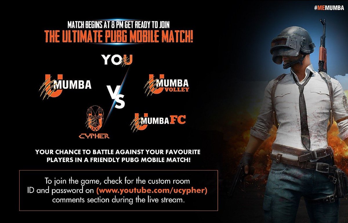 U_CYPHER's tweet photo. Make your Friday nights awesome with the #Mumboys
Keep your alarms set for tonight at 8pm for the ULTIMATE PUBG MOBILE Match!
#UMumba #MeMumba #Mumboys #PUBG #UMumbaVolley #UMumbaFC #UCypher https://t.co/QNsJwn3JjZ