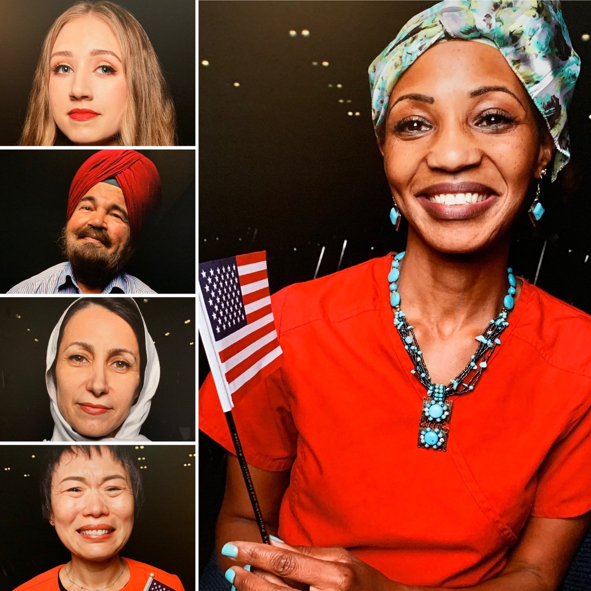 sptbglibraries's tweet photo. “The Newest Americans: New Citizens Reflect on What America Means to Them”  is currently on display in the AT&amp;T Exhibition Lobby at the Headquarters Library through March 10, 2019. https://t.co/x60mhes0yb