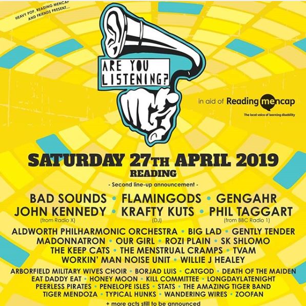 Did you know that <a href="/AYLFest/">Are You Listening? Festival</a> have announced another wave of acts for the festival? 

Take a look at the incredible line up and grab a ticket. As always they are raising money for Reading Mencap. 

<a href="/BridgitteTT/">Bridgitte Tetteh</a> will be playing Atlas Please by <a href="/gengahr/">GENGAHR</a> shortly!