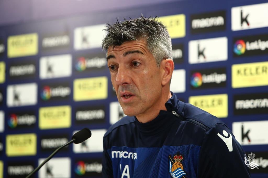 Imanol Alguacil, este viernes en sala de prensa (Foto: RSO).