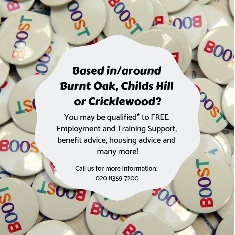 BOOSTChildsHill's tweet photo. FREE Employment Support accessible for residents local to us! Call us to find out more information!
#EmploymentSupport #Training #Upskilling #Vacancies #CV #Resume #InterviewSkills #Mindfulness #BenefitAdvice #HousingAdvice #BarnetHomes #BarnetCouncil https://t.co/XC0f44vhGL