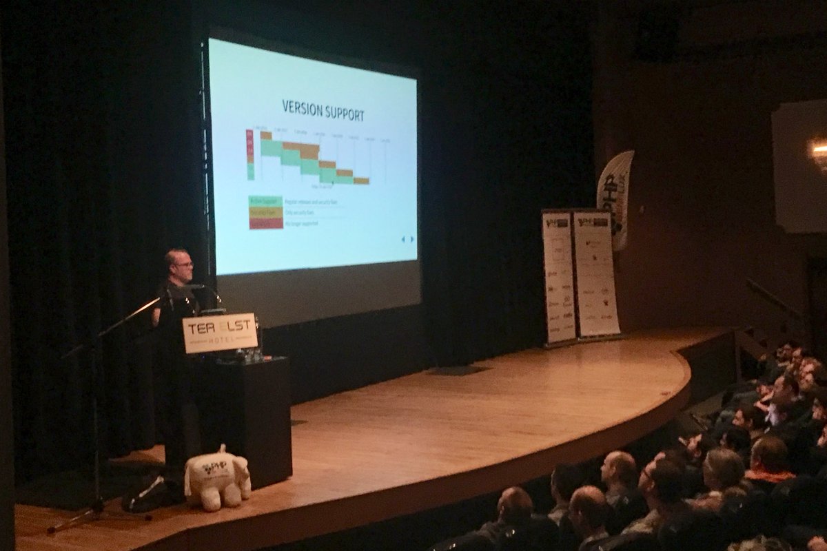 BenMarks's tweet image. &quot;You SHOULD BE getting used to updating [php] yearly. It makes the task much easier.&quot; #phpbnl19