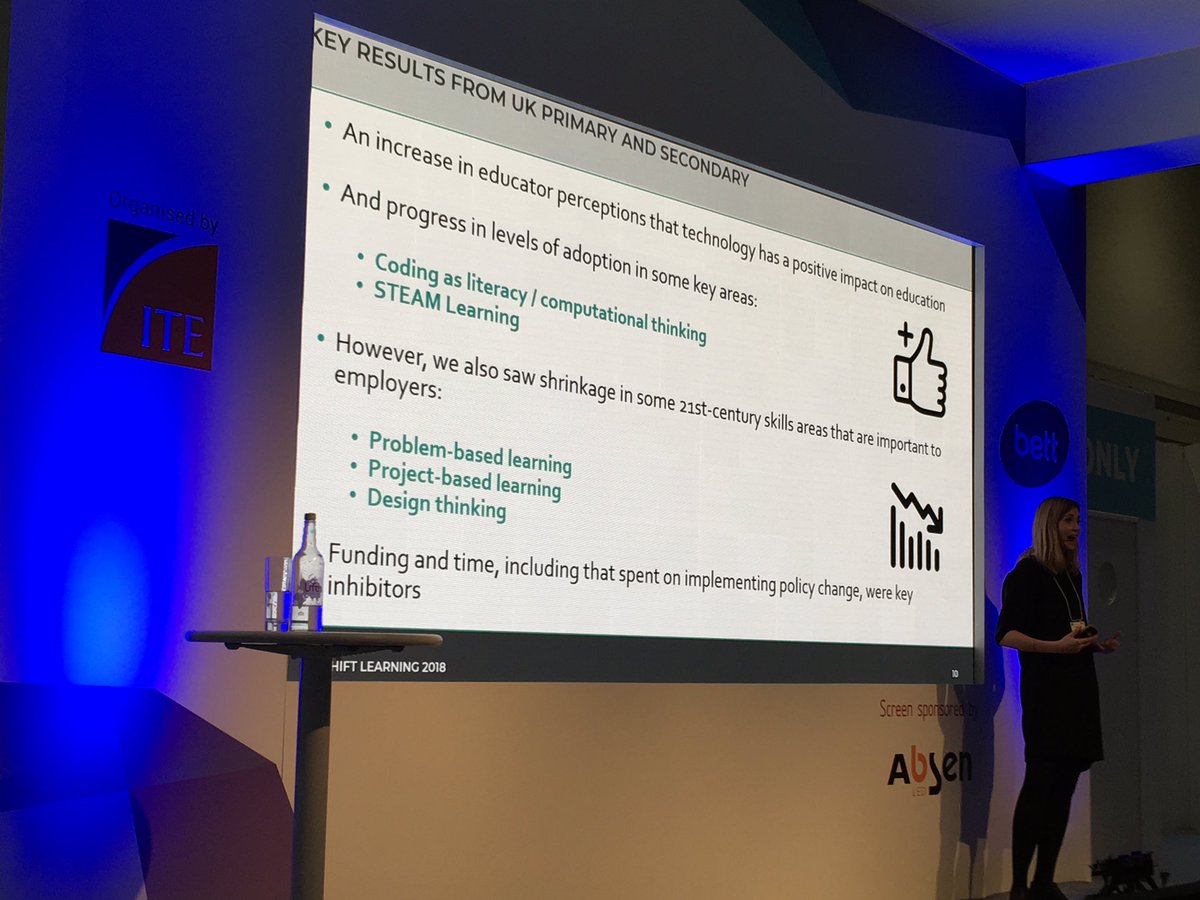 vikkiliogier's tweet photo. insight on the trends that are growing in classrooms and learning spaces around the UK is currently being given by @HeleneMoran in the #bettpost16 arena as well as an overview of the impact policy change has had on Teachers and education leaders.
#bett2019 #edtech https://t.co/BW1hgpM5z1