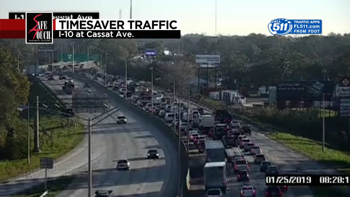 CrystalMoyerTV's tweet photo. WESTSIDE | #RushHour delays lingering alone I-10 EB b/t Cassat and McDuff. Allow some extra time. #CrystalsCruisers @wjxt4 https://t.co/blS0yHcvX5