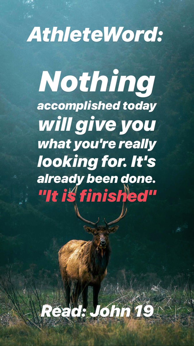 tpmanuel's tweet image. AthleteWord: Nothing accomplished today will give you what you're really looking for. It's already been done. "It is finished" - Read: John 19