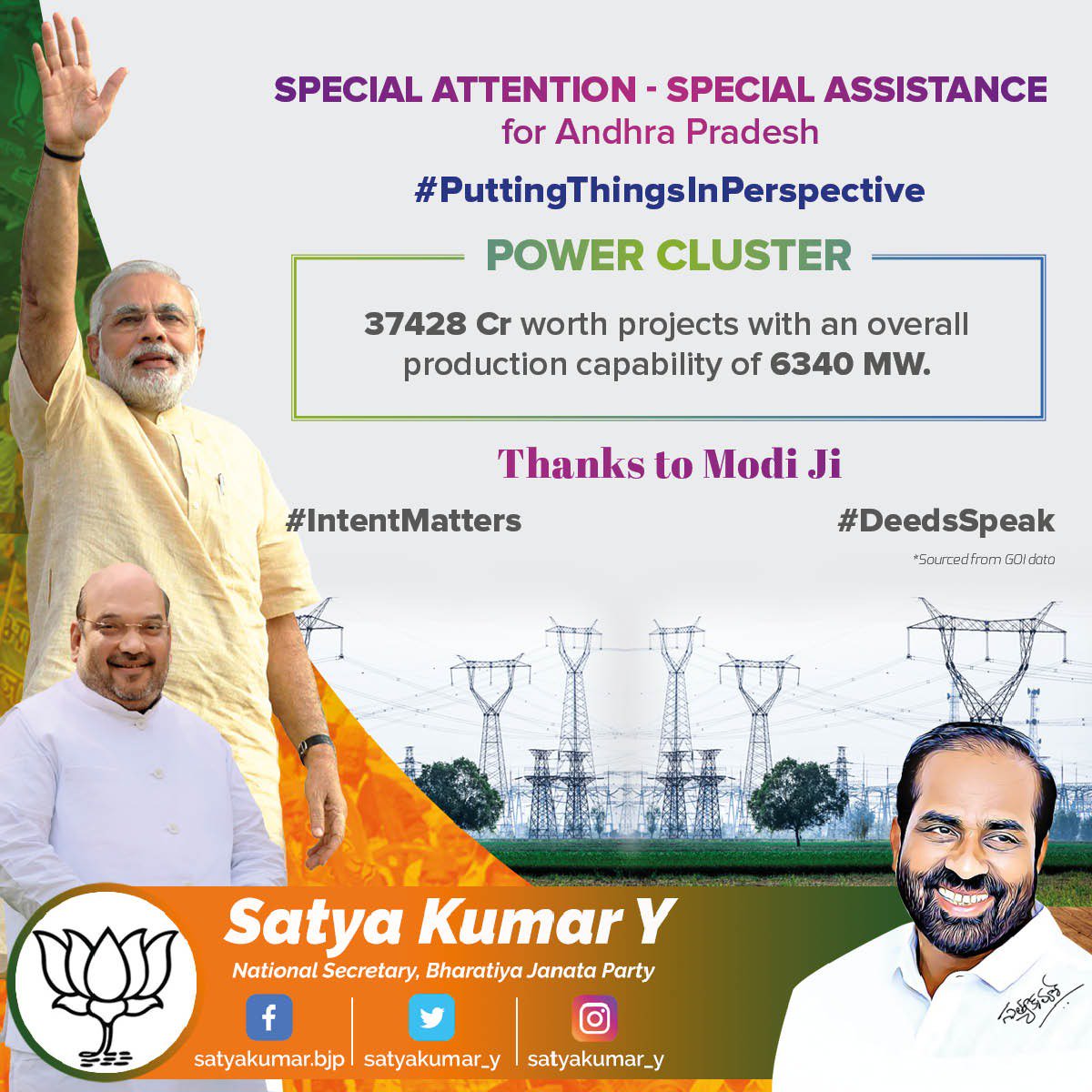satyakumar_y's tweet photo. #PowerCluster
#PuttingThingsinPerspective
What did #Modi Govt do fr #AP?
To make sure #AP is self sufficient and surplus in #PowerGen, since 2014, has envisaged 37428 Cr for an additional capability of 6340 MW.
@ncbn still cries foul. Reason?!
#IntentMatters #DeedsSpeak https://t.co/kRSR4b9IMk