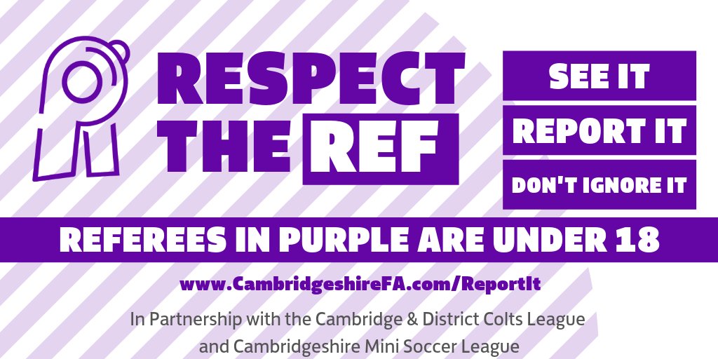 CambsFAReferees's tweet image. Tonight see's our third #YoungRefereeDevelopmentEvening for our #PurpleShirtInitiative

📍 @CambsFA 
⏲7:30pm - 9:00pm

Clubs are also reminded that they can collect their FREE marketing materials tonight